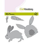 CraftEmotions Die - Bunny 1 konijn met wortel Card 11x9cm Carla Creaties  