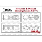 Crealies Stencilzz/Maskzz 4x Slimline glad en ruwe randen 21 x 10,5 cm 