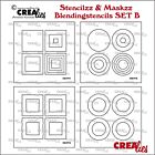 Crealies Stencilzz/Maskzz 4x Vierkant glad en ruwe randen 14,5 x 14,5 cm 
