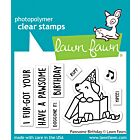 lawn fawn 4x6 clear stamp set pawsome birthday