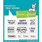 lawn fawn 2x3 clear stamp set tiny tags sayings: fruit