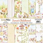 ScrapBoys Sweet Childhood paperpad 12 vl+cut out elements-DZ SWCH-10 190gr 20,3x20,3cm