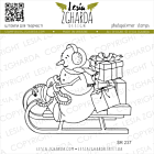 Lesia Zgharda Design photopolymer Stamp Snowman on the sled