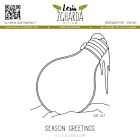 Lesia Zgharda Design Stamp Light bulb in the snow with the sentiment "Season Greetings