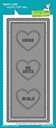 Lawn Fawn custom craft dies scalloped slimline with hearts: portrait
